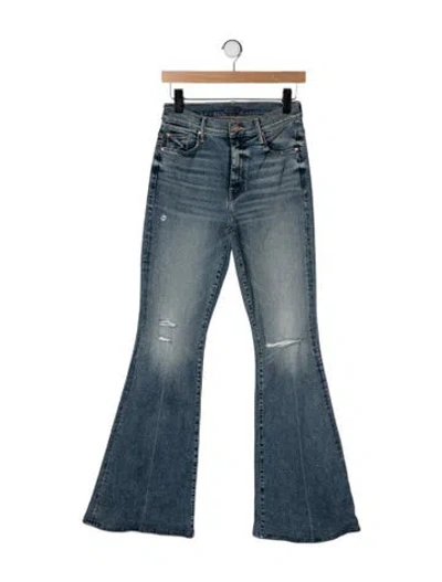 Pre-owned Mother High-rise Flared Jeans In Blue