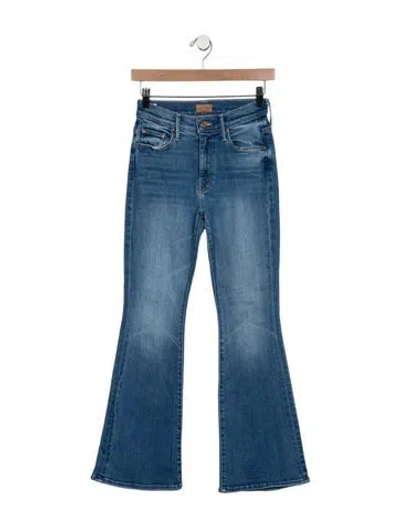 Pre-owned Mother High-rise Flared Jeans In Blue