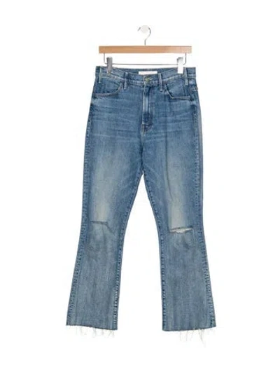 Pre-owned Mother High-rise Flared Jeans In Blue