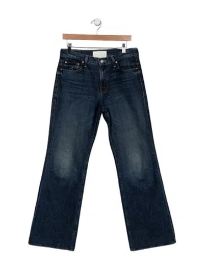 Pre-owned Mother High-rise Flared Jeans In Blue