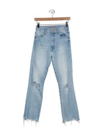 Pre-owned Mother High-rise Flared Jeans In Blue