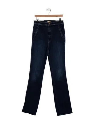 Pre-owned Mother High-rise Flared Jeans In Blue