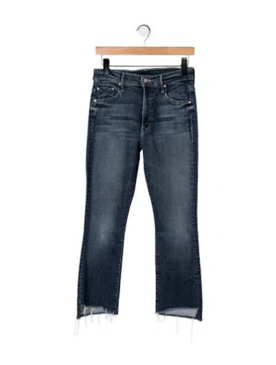 Pre-owned Mother High-rise Flared Jeans In Blue
