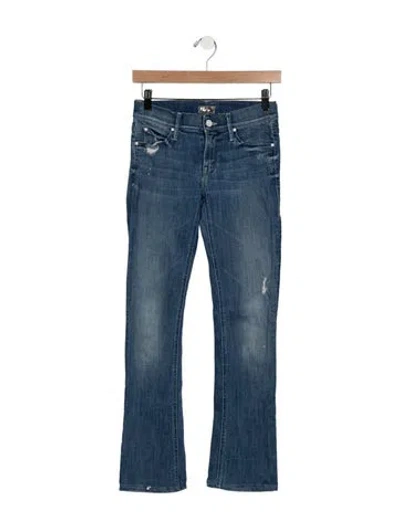 Pre-owned Mother High-rise Flared Jeans In Blue