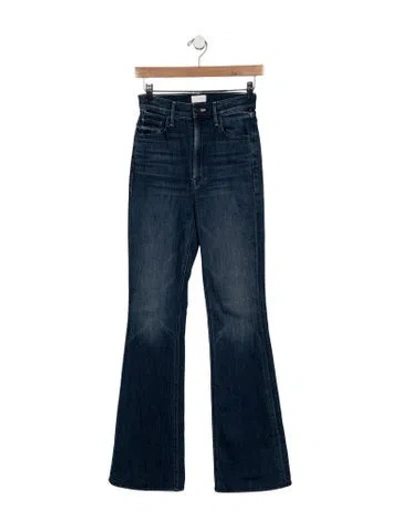 Pre-owned Mother High-rise Flared Jeans In Blue