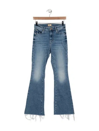 Pre-owned Mother High-rise Flared Jeans In Blue