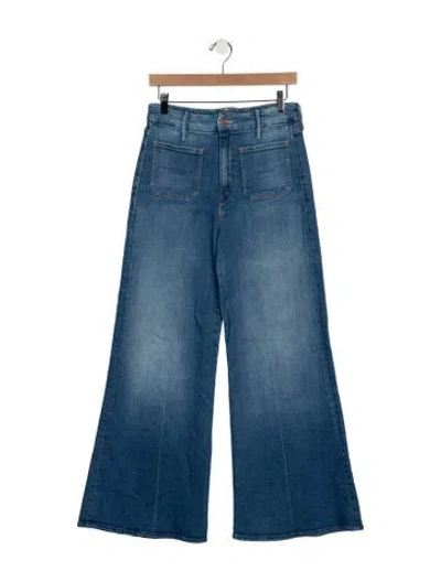 Pre-owned Mother High-rise Flared Jeans In Blue