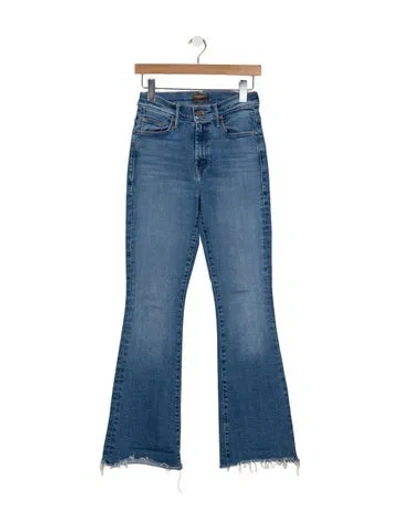 Pre-owned Mother High-rise Flared Jeans In Blue