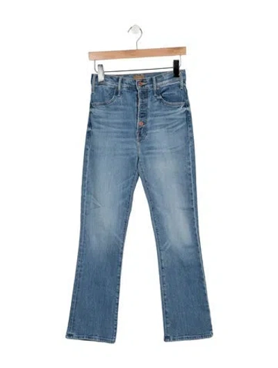 Pre-owned Mother High-rise Flared Jeans In Blue