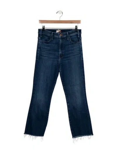 Pre-owned Mother High-rise Flared Jeans In Blue