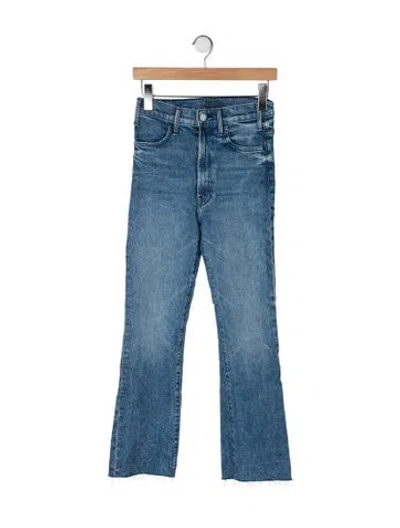 Pre-owned Mother High-rise Flared Jeans In Blue
