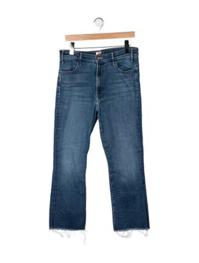 Pre-owned Mother High-rise Flared Jeans In Blue