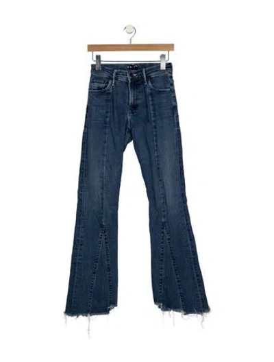 Pre-owned Mother High-rise Flared Jeans In Blue