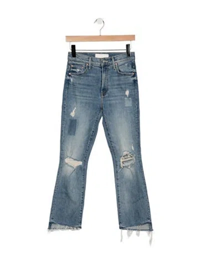 Pre-owned Mother High-rise Flared Jeans In Blue