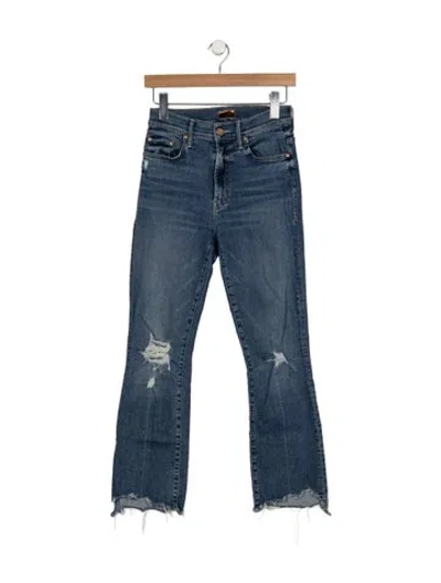Pre-owned Mother High-rise Flared Jeans In Blue