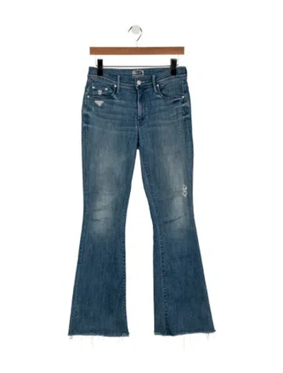 Pre-owned Mother High-rise Flared Jeans In Blue