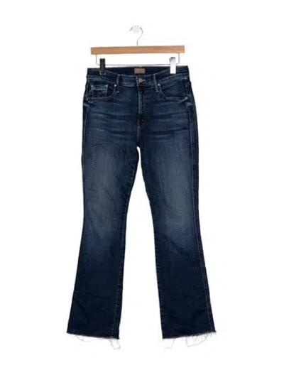 Pre-owned Mother High-rise Flared Jeans In Blue