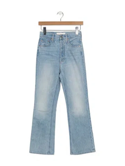 Pre-owned Mother High-rise Flared Jeans In Blue