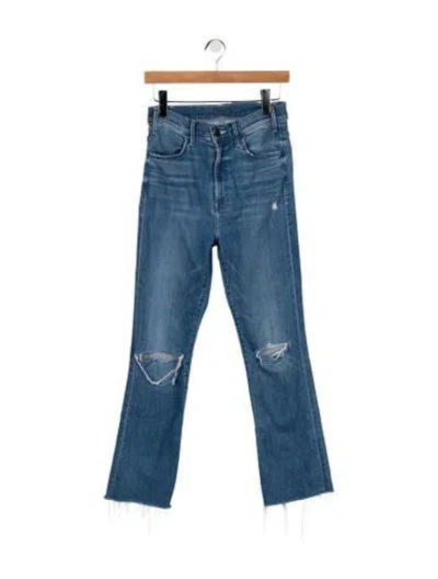 Pre-owned Mother High-rise Flared Jeans In Blue