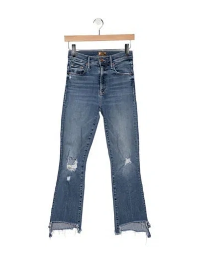 Pre-owned Mother High-rise Flared Jeans In Blue