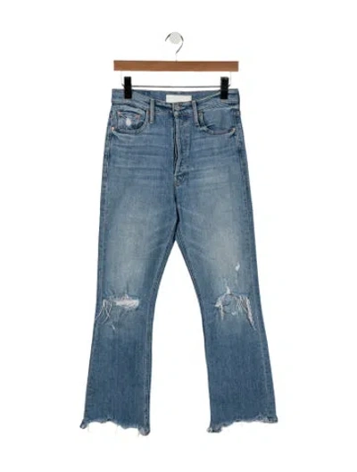 Pre-owned Mother High-rise Flared Jeans In Blue