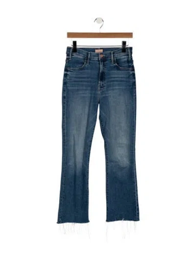 Pre-owned Mother High-rise Flared Jeans In Blue