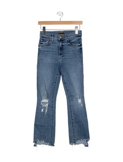 Pre-owned Mother High-rise Flared Jeans In Blue