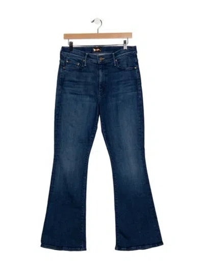 Pre-owned Mother High-rise Flared Jeans In Blue