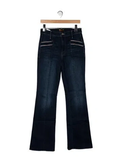 Pre-owned Mother High-rise Flared Jeans In Blue