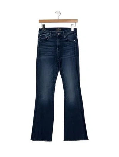Pre-owned Mother High-rise Flared Jeans In Blue