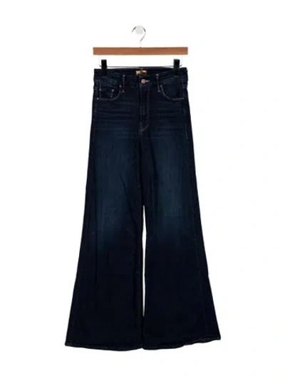 Pre-owned Mother High-rise Flared Jeans In Blue