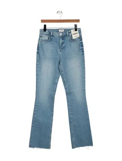 Pre-owned Mother High-rise Flared Jeans In Blue