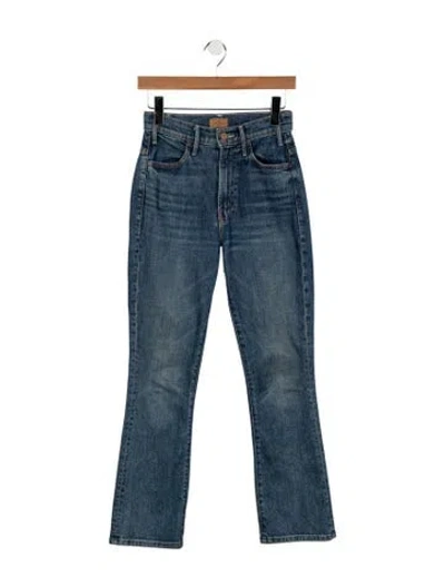 Pre-owned Mother High-rise Flared Jeans In Blue