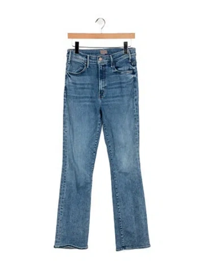 Pre-owned Mother High-rise Flared Jeans In Blue