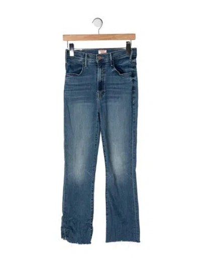 Pre-owned Mother High-rise Flared Jeans In Blue