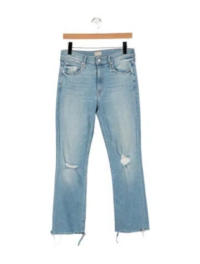 Pre-owned Mother High-rise Flared Jeans In Blue