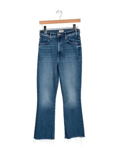Pre-owned Mother High-rise Flared Jeans In Blue
