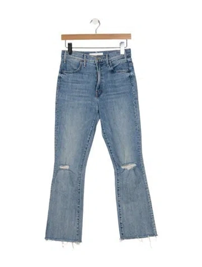 Pre-owned Mother High-rise Flared Jeans In Blue