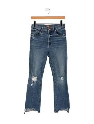 Pre-owned Mother High-rise Flared Jeans In Blue