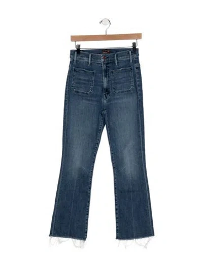 Pre-owned Mother High-rise Flared Jeans In Blue