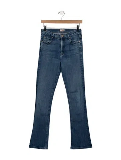 Pre-owned Mother High-rise Flared Jeans In Blue