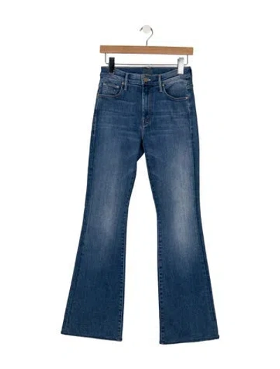 Pre-owned Mother High-rise Flared Jeans In Blue