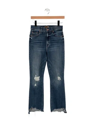 Pre-owned Mother High-rise Flared Jeans In Blue