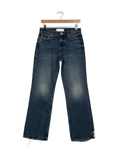 Pre-owned Mother High-rise Flared Jeans In Blue