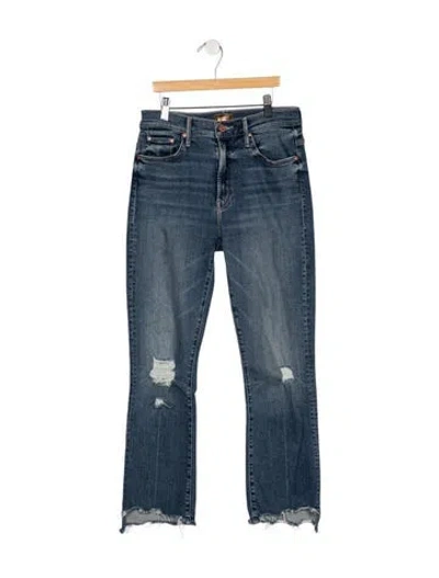 Pre-owned Mother High-rise Flared Jeans In Blue