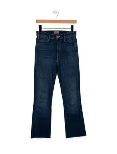 Pre-owned Mother High-rise Flared Jeans In Blue