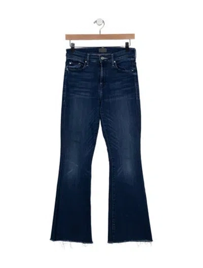 Pre-owned Mother High-rise Flared Jeans In Blue