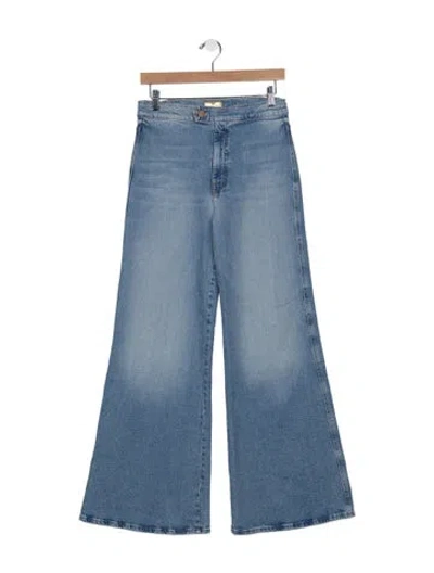 Pre-owned Mother High-rise Flared Jeans In Blue