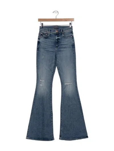 Pre-owned Mother High-rise Flared Jeans In Blue