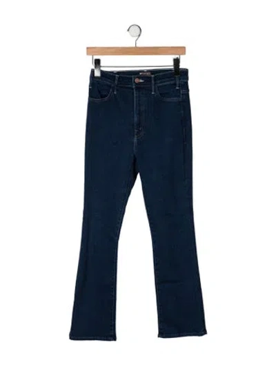 Pre-owned Mother High-rise Flared Jeans In Blue
